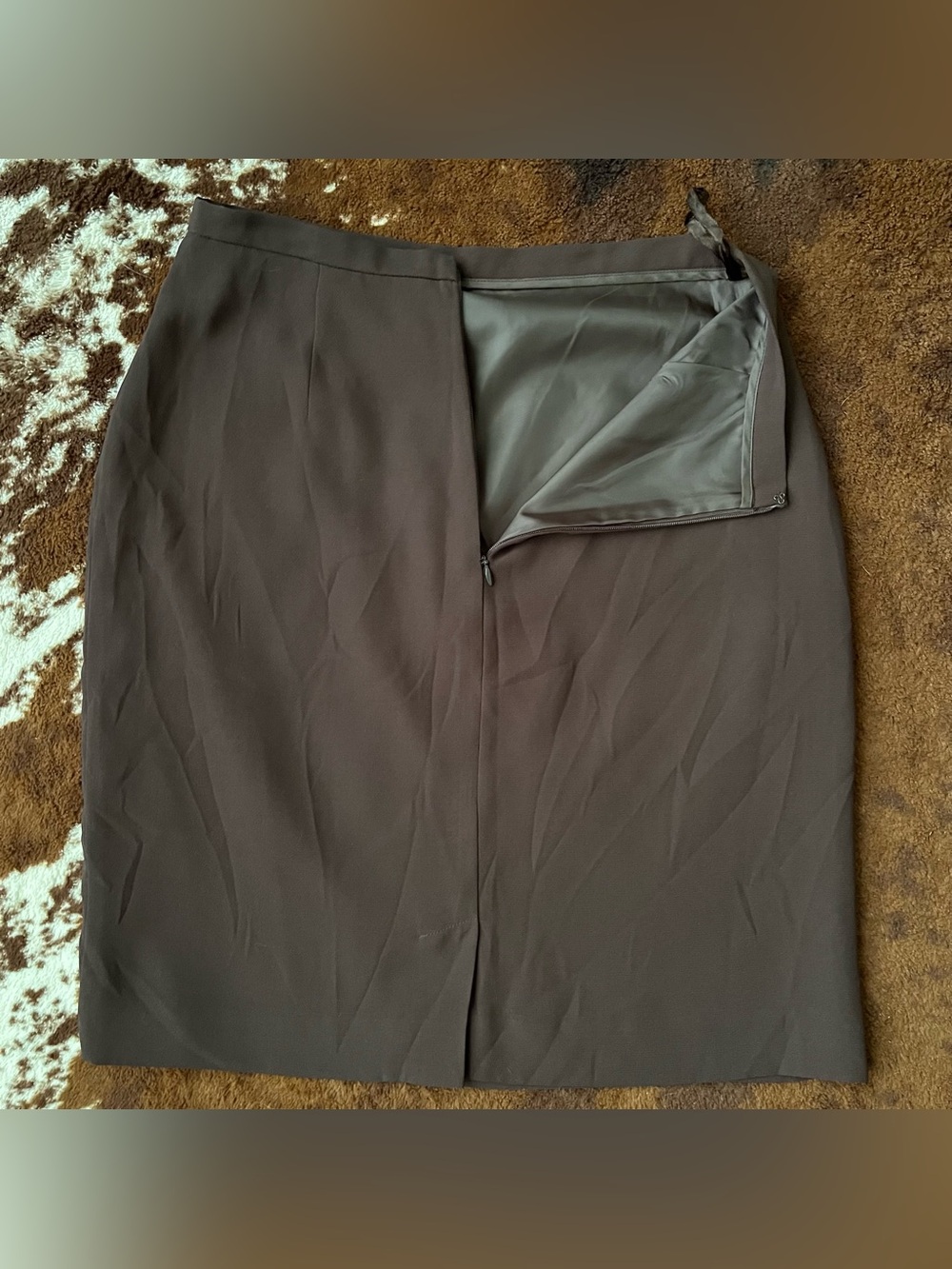 VTG 90’s George Mini Skirt | Chocolate Brown | High Waisted | Size: Ladies 5/6 - Picture 2 of 4